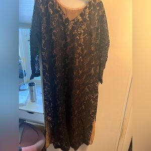Pakistani black lace shirt